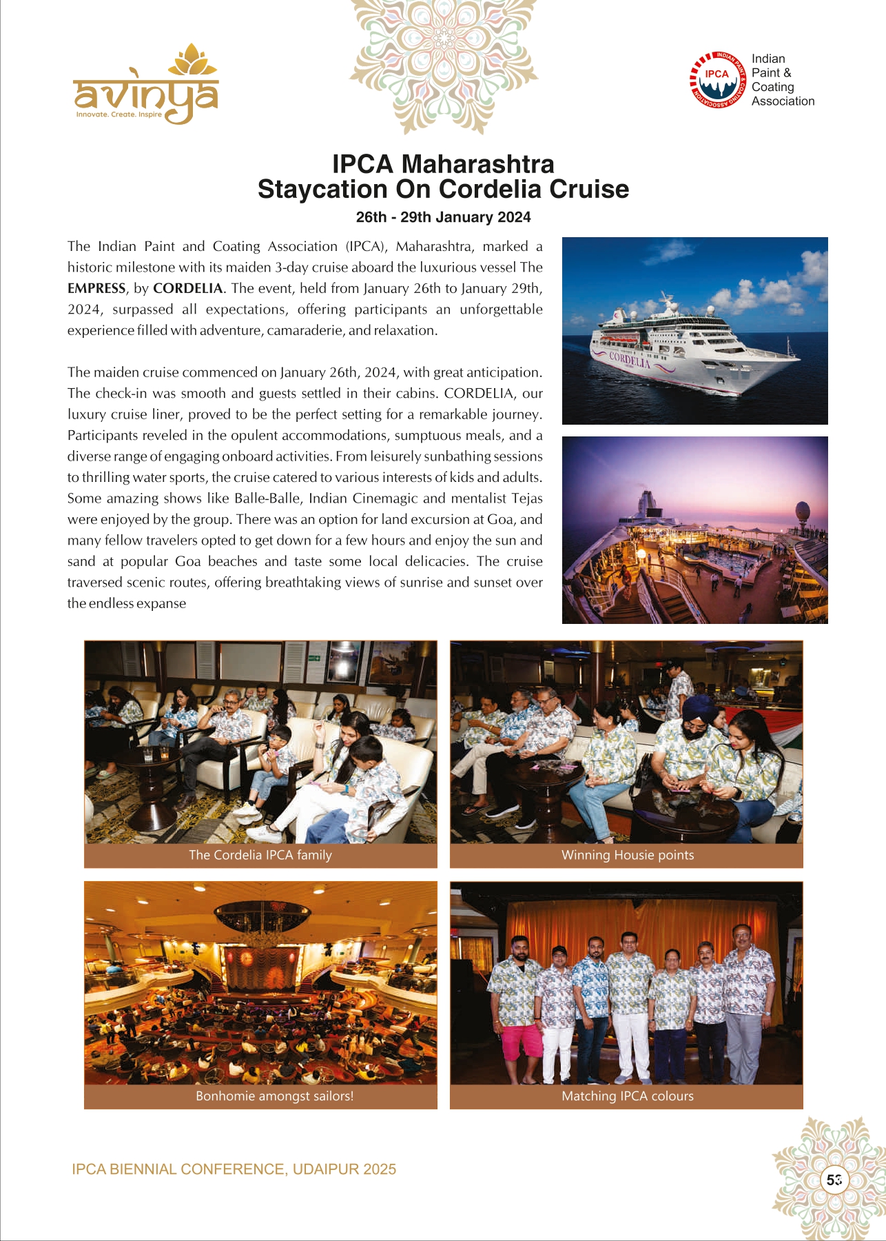 IPCA Maharashtra Staycation Cordelia Cruise 2024
